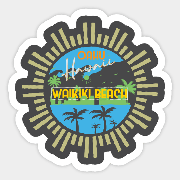 Oahu Waikiki Honolulu Hawaii Sticker by AdventureLife